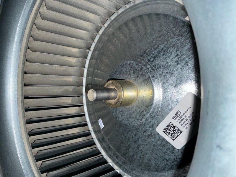 Completed routine cooling system maintenance check on residential air conditioning unit less than 5 years old. Performed comprehensive inspection of blower motor assembly and centrifugal fan components, verified proper operation of ecobee digital thermostat displaying 69°F in cooling mode, and documented equipment condition through photographic records. All system components found operating within normal parameters with no immediate service needs identified.
