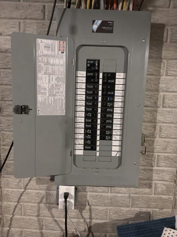Performed comprehensive electrical system inspection on 2018 residential property. Conducted thorough examination of main electrical panel and auxiliary panel, verifying proper circuit breaker operation, labeling accuracy, and panel integrity. Inspected exterior lighting fixtures and electrical components for proper function and weatherproofing. Documented system conditions through photographic records showing panel configuration with dual-section setup including main breaker panel and auxiliary disconnect panel, all circuit breakers properly seated and labeled, exterior lighting operational, and no visible safety concerns identified. All electrical systems found to be functioning within normal parameters with no immediate service needs required.