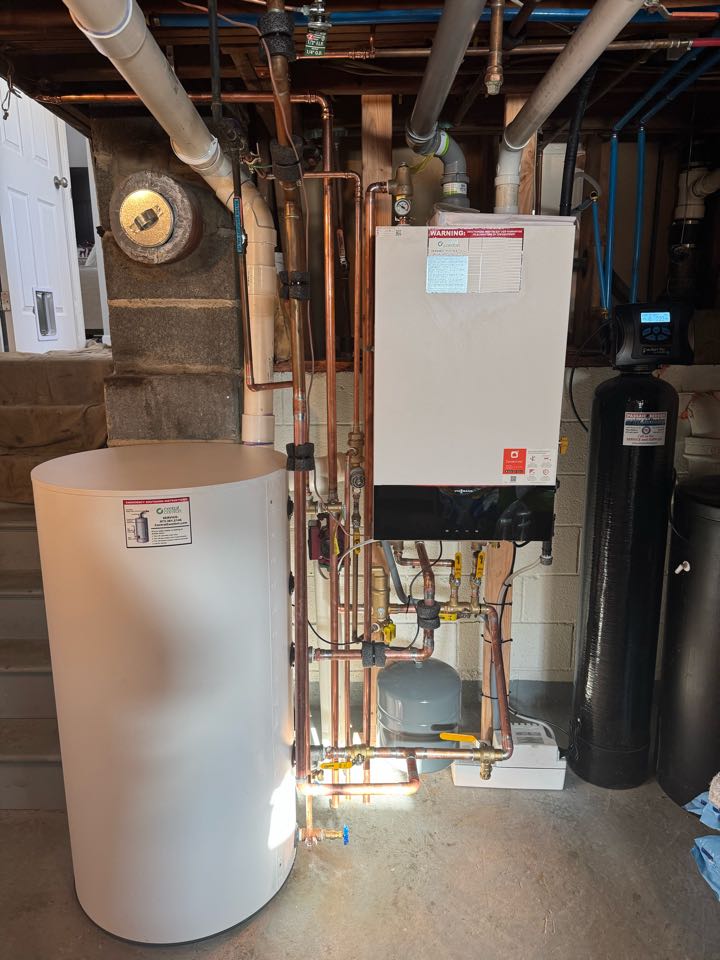 Oil to natural gas conversion of a high efficiency, Viessmann boiler and indirect water heater.