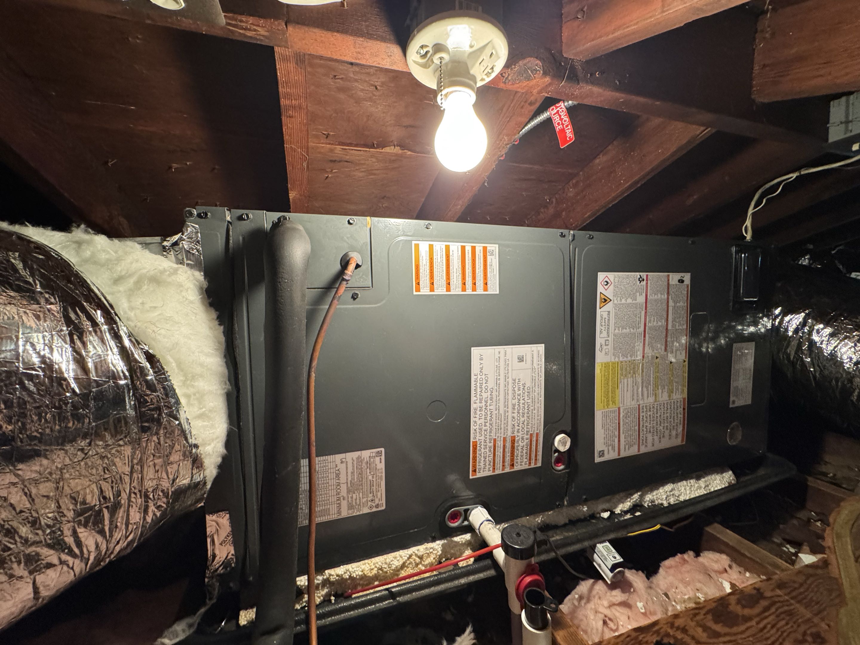 Stanhope, NJ - Air conditioning replacement and installation of a high efficiency Amana air handler and condenser.  Install new Sheetmetal ductwork and line set.  Install and replaced a new condensate drain with safety overflow.  Balance new supply with dampers and thermostat.