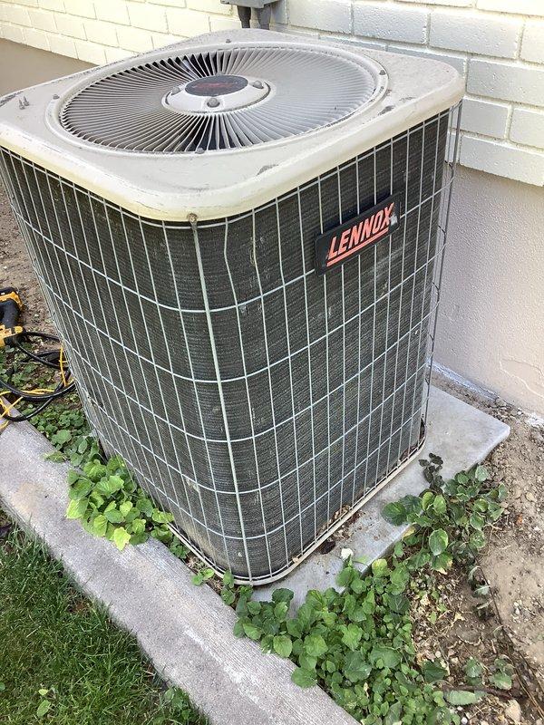 Performed comprehensive AC tune-up on Lennox condenser unit. Utilized Fieldpiece SMAN refrigerant manifold and micron gauge to measure system pressures, superheat, subcooling, and saturation temperatures, confirming refrigerant charge and proper system operation. Inspected outdoor unit, noted vegetation growth around base requiring customer attention for proper airflow, and documented all system parameters within acceptable operating ranges.