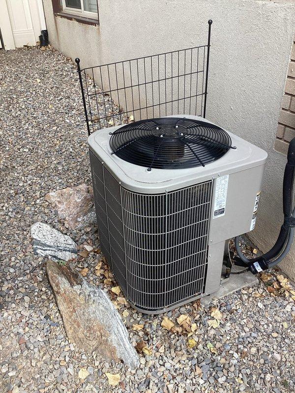 Responded to no cooling complaint on 4-year-old residential AC system. Upon inspection, diagnosed failed capacitor preventing outdoor fan motor operation. Replaced defective capacitor, verified proper amperage draw on condenser fan motor, and confirmed system returned to normal cooling operation with appropriate airflow.