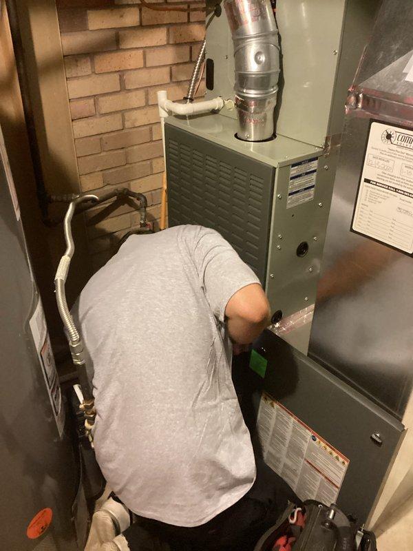 Completed comprehensive annual maintenance on a 5-year-old split system air conditioning unit with indoor air handler located in basement and outdoor condenser unit. Performed full system inspection including electrical connections, refrigerant pressures, amperage draws, and temperature differentials across evaporator coil. Cleaned outdoor condenser coil, checked capacitor values, and verified proper fan motor operation. Inspected indoor air handler blower assembly, replaced 16x25x5 air filter, and confirmed proper condensate drainage. All system parameters found operating within manufacturer specifications with no deficiencies noted.