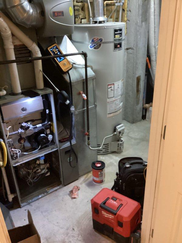 Completed annual CCP heating maintenance on furnace system, performing comprehensive inspection of all mechanical and electrical components including gas valve, ignition system, and safety controls. Documented equipment conditions with detailed photography, identified need for filter size verification, and confirmed system operational status with all safety switches and resettable controls functioning properly.