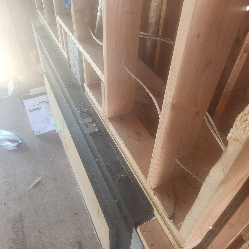 Uninstalled and removed venting system for second floor fireplace unit that was cancelled by customer. Disconnected flexible metal ductwork from framing structure, removed all associated ventilation components, and cleared work area of materials.