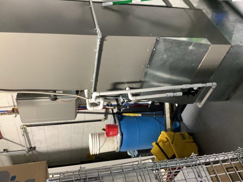 Completed annual CCP heating maintenance on a 3-year-old HVAC unit located in warehouse mechanical space. Performed comprehensive system inspection, verified proper operation of air handler and associated components, checked condensate drainage system and PVC piping connections, and confirmed all electrical controls and thermostat functionality with no issues found.