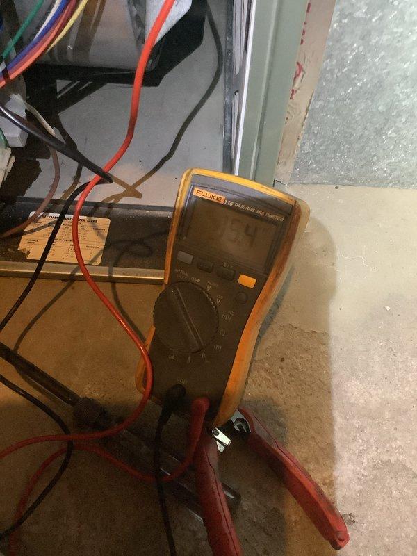 Completed comprehensive furnace tune-up on residential gas heating unit estimated to be 5-9 years old located in basement. Performed full system diagnostics including electrical testing with multimeter to verify proper voltage and amperage to all components. Inspected and tested all safety controls, heat exchanger, burner assembly, and ignition system. Verified proper operation of blower motor and checked airflow throughout system. Changed 16x25x1 air filter and confirmed unit operating within manufacturer specifications with no reported issues or concerns from occupant.