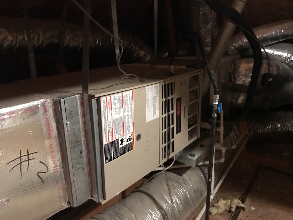 Performing a maintenance check on a Lennox heating unit for a new customer in Allen, TX. 