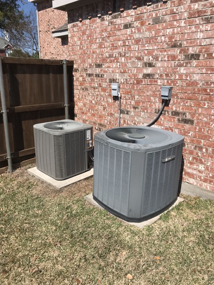 Repairing two Trane air conditioning units for a new customer in Plano, TX. 