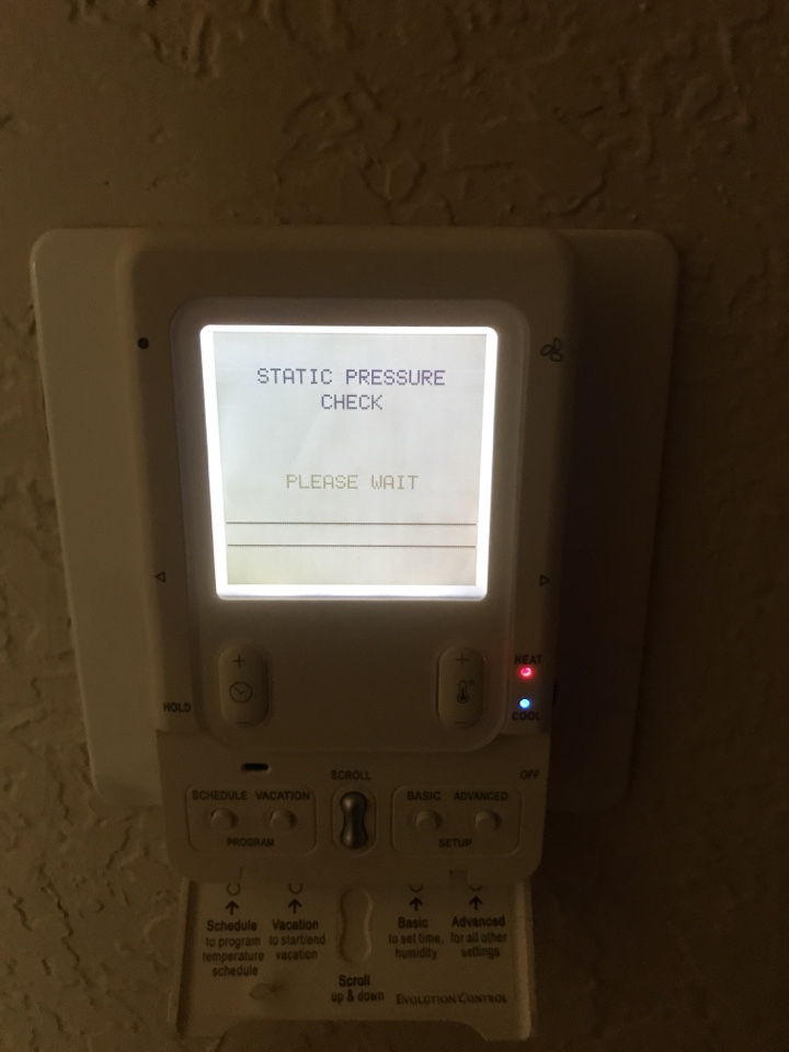 Performing a maintenance check on a Bryant Evolution ac unit for our customer in Highland Village, TX. 