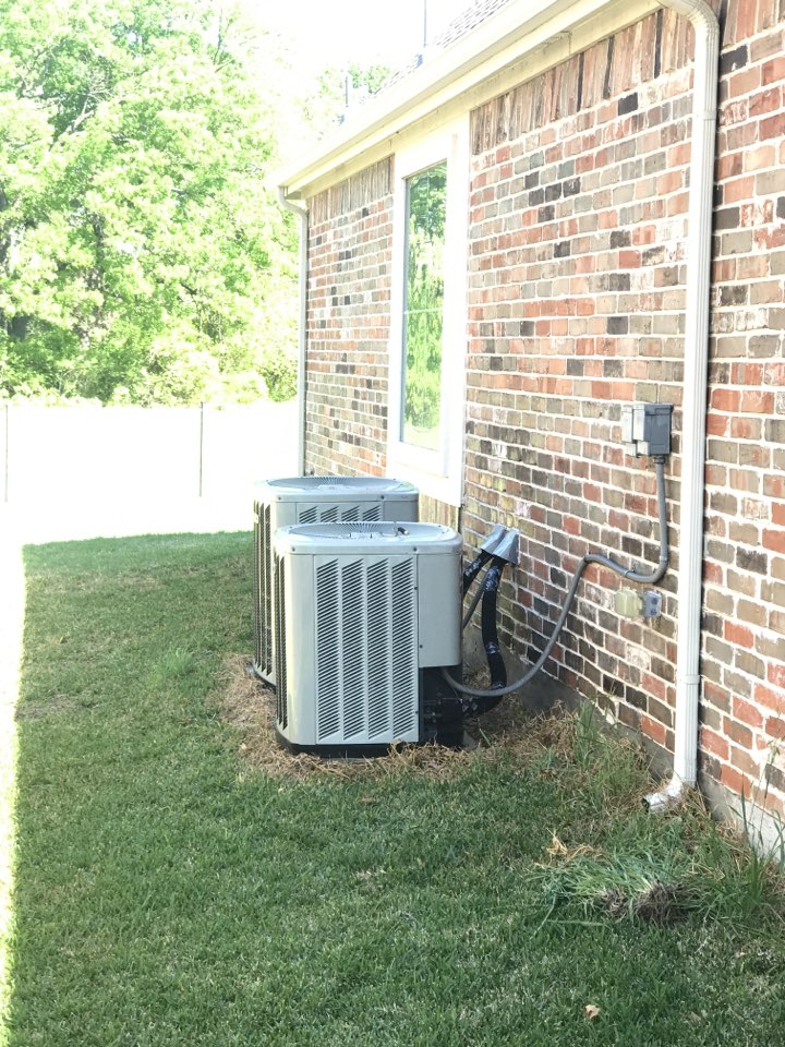 Servicing two Trane HVAC units for a customer in Plano, TX. 