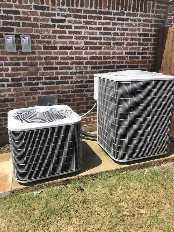 Servicing two Carrier HVAC systems for our new customer in Little Elm, TX. 