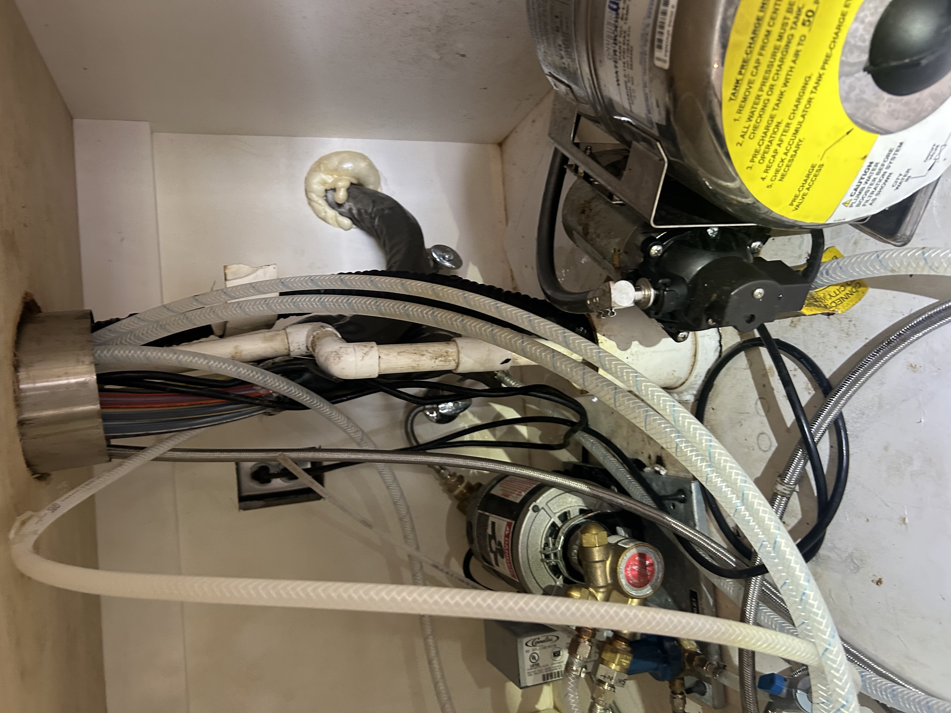 Inspected and diagnosed slow draining drink station drain that is over flowing at times.

Will clean drain line to remove all build up inside slowing flow and causing back up and over flow, after clearing drain will install a bell fitting on the 3” line beings used as the catch for the condensate drain and the drink machine drain.support flexible drain hose from drink machine to have a code compliant air gap going in to drain line and pit condensate drain back over bell fitting.


