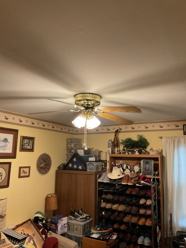 Install new ceiling fans to existing locations. 