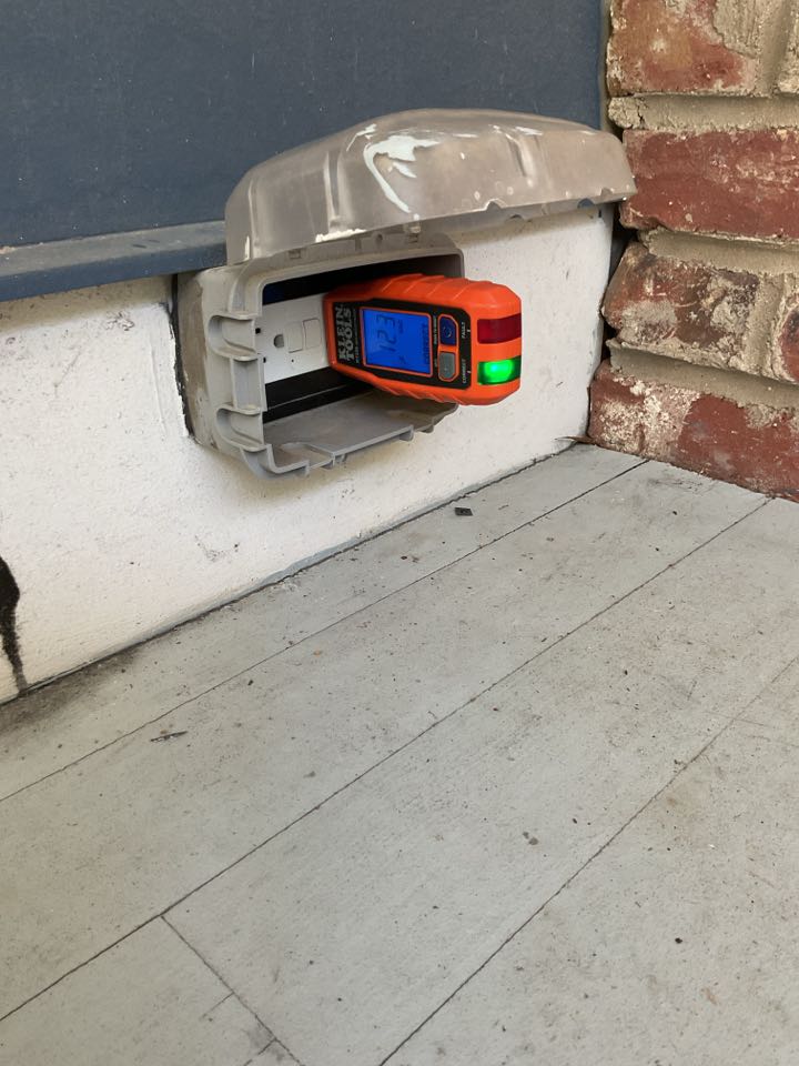 Replace GFI on rear porch. 