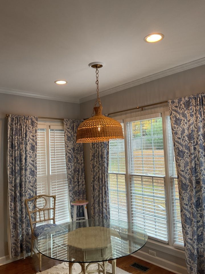 Install new chandelier to existing recess location. 