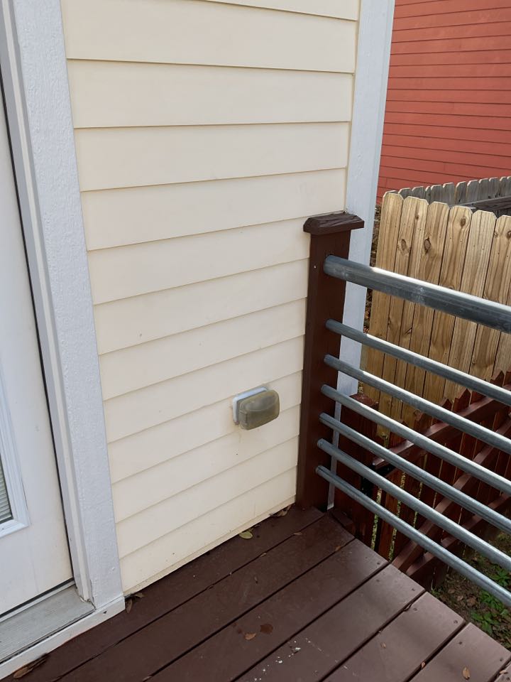 Replace outdoor outlets and light above stove. 