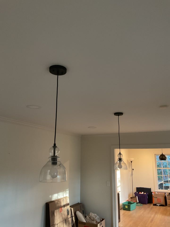Today we removed some pendant lights and put blank covers in their place!
