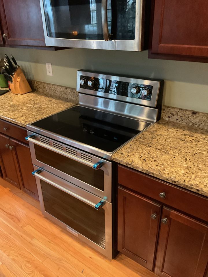 Today we replaced an old surface mounted receptacle with a flush mounted one for behind the range in the kitchen to help it stay flush with the cabinetry!