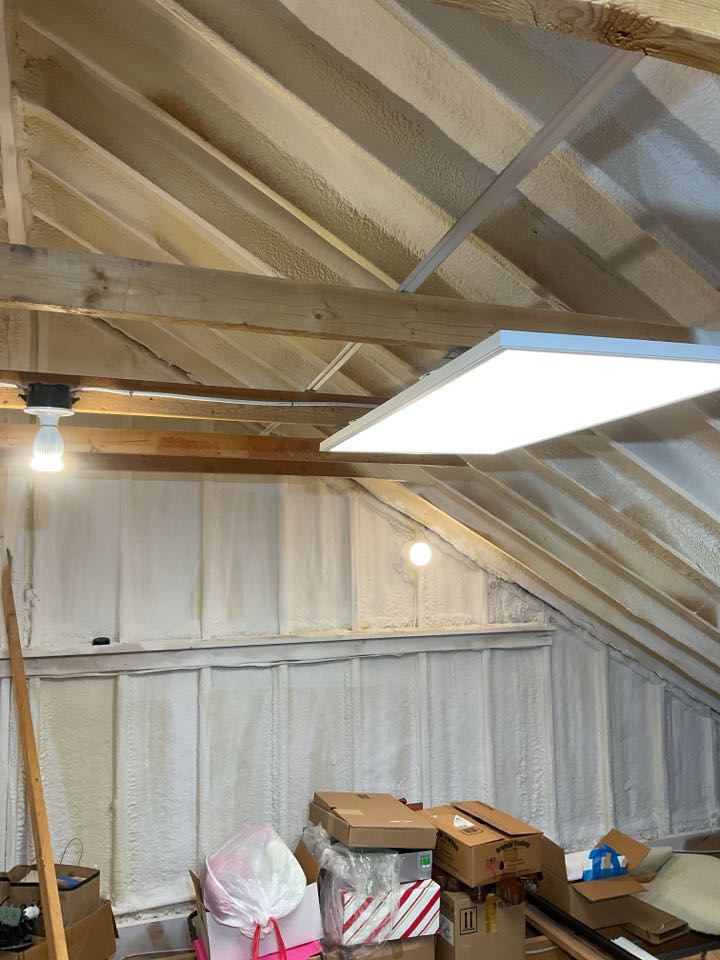 Put a fan in the attic and installed a receptacle in the downstairs closet today!