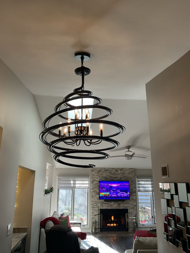 Install dimmer and new fixture. 