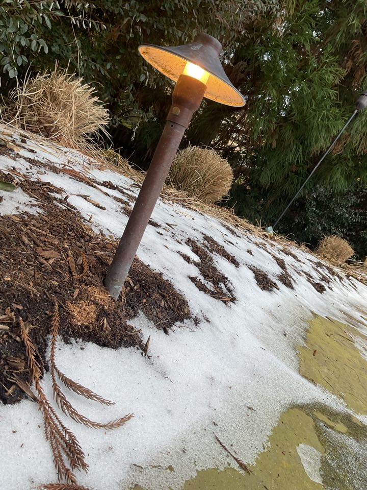 Troubleshoot and repair landscape lights off pergola near pool. 