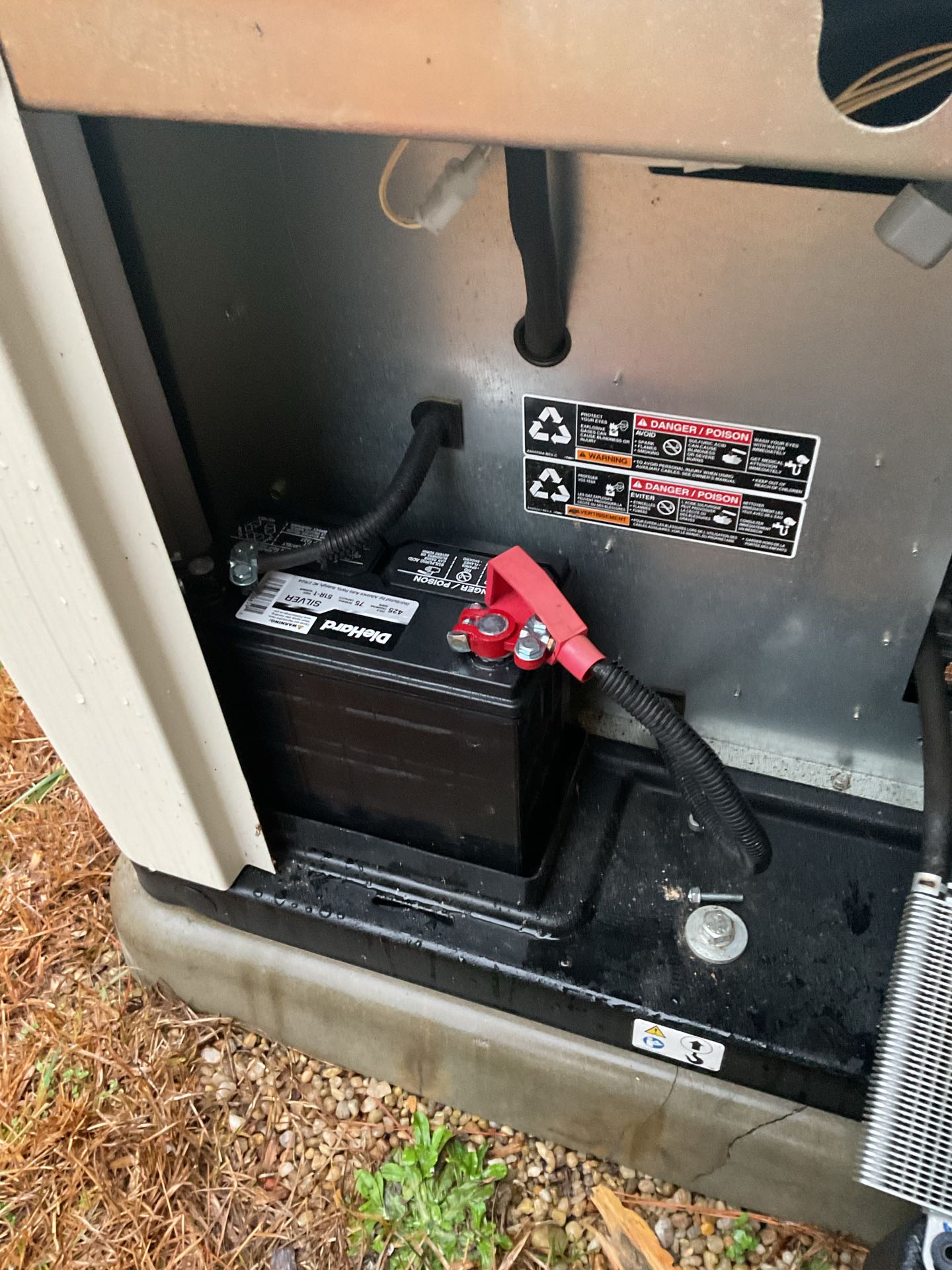 Maintenance generator, and change battery. 