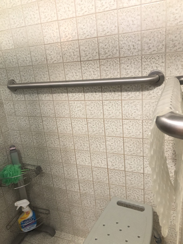 Installed grab bar