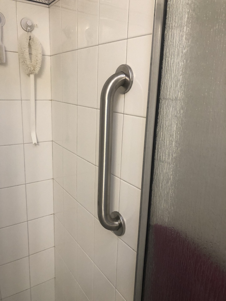 Installed grab bar