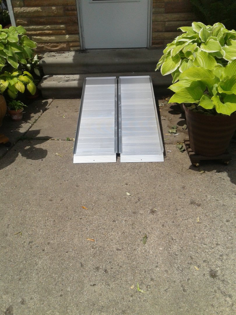 Install a five foot folding suitcase ramp