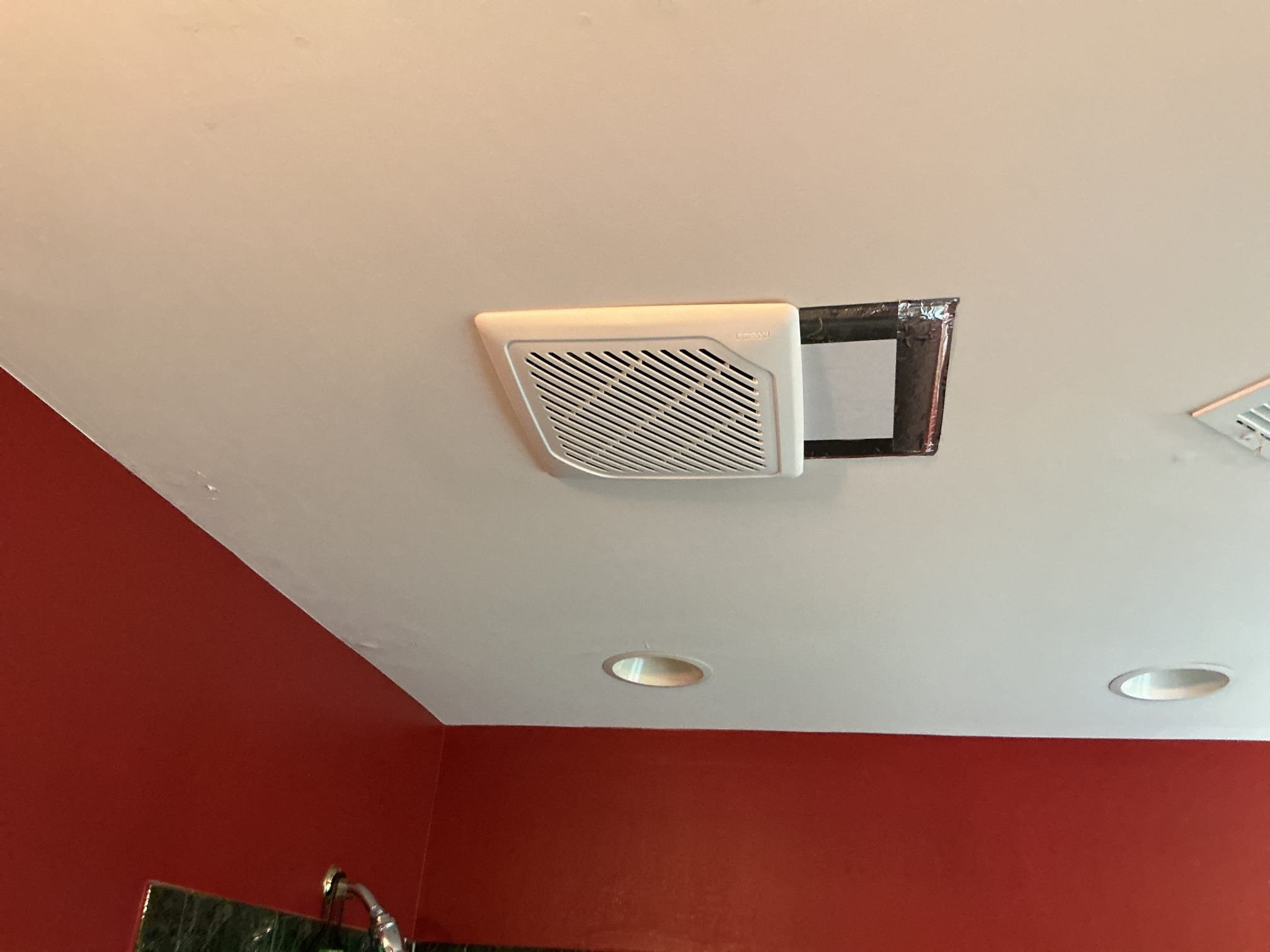 This solution includes the replacement of the original receptacles and bonding at water heater. Lastly we shall replace two existing bath fans with new customer supplied units.
We have installed the new customer supplied bath fans in the master bathroom. We have also begun to replace the home’s receptacles. We shall return Friday the 12th to continue.
We have vented the bath fan to the soffit area and replaced all receptacles on second and first floor. We shall return the 20th of October to complete the scheduled work.

We have completed the replacement of all original receptacles in the home.