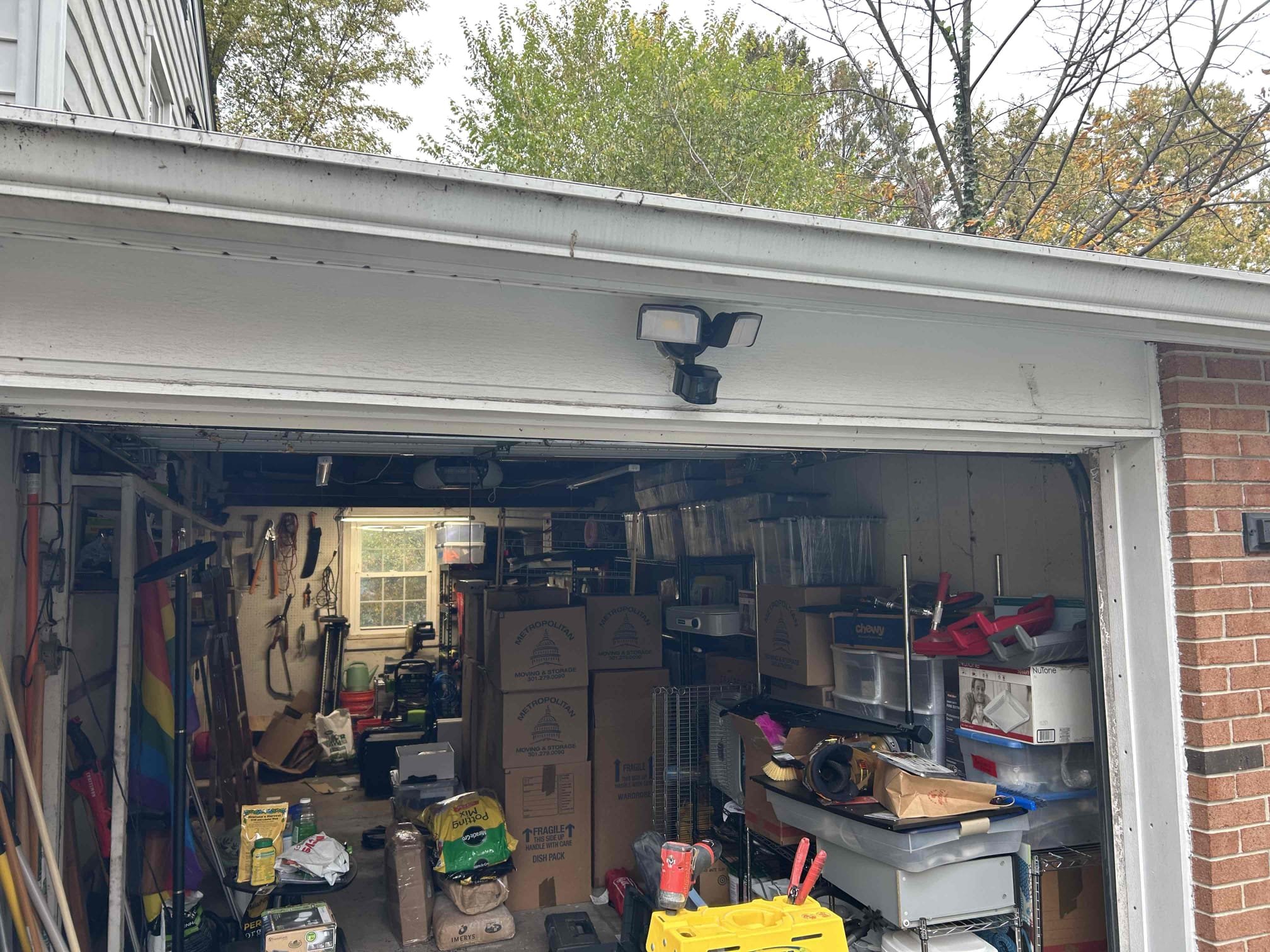 Replaced 2 customer supplied lights 
First light was located over top of the garage door and the second was just outside the back walkout door.