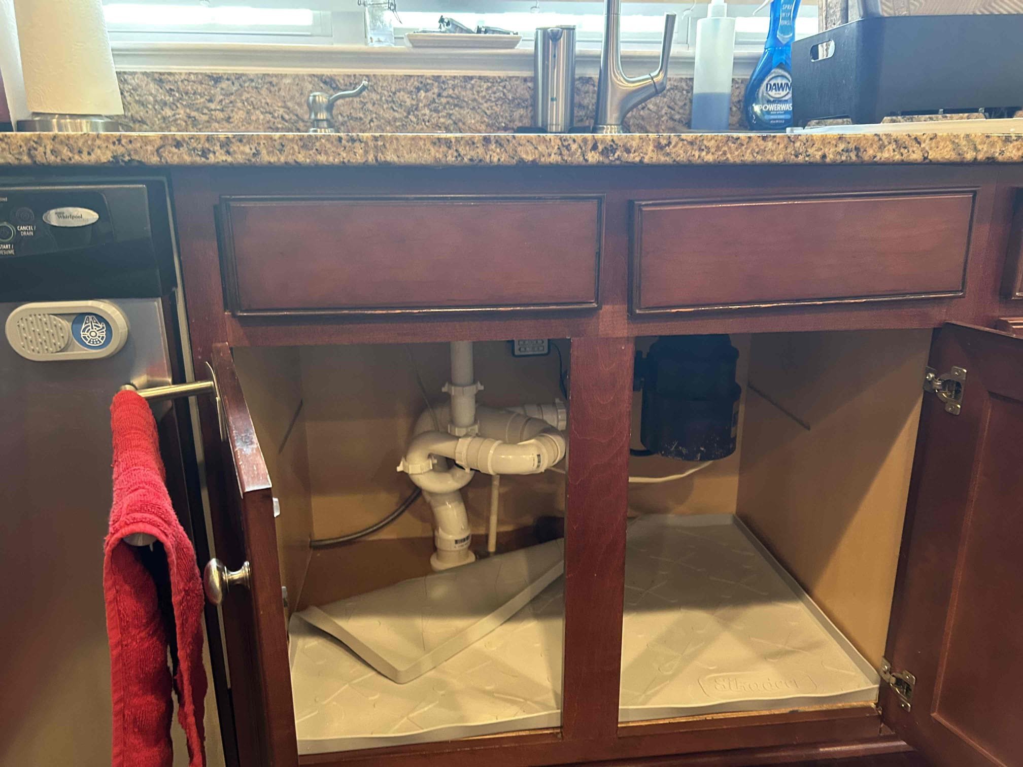 Installation of new dedicated 50 amp circuit from the main panel through the basement ceiling over to the kitchen cooktop area.
Insulation of a new 11 B junction box underneath of the cooktop for future electric hardwired cooktop.
Installation of new GFCI receptacle underneath kitchen sink.
Installation of customer supplied pressure switch for disposal.
Install installation of new 15 amp appliance cord for disposal.
We will disconnect the existing switch for the disposal.
Installation of whole home surge protection in both panels
Return today and completed all quoted Work. We installed the two new search protectors as well as the new 50 amp 240 V circuit to the kitchen island. We also removed the wire to the disposal and install a new GFCI underneath of the sink as well as a new appliance cord and customer supplied air switch..