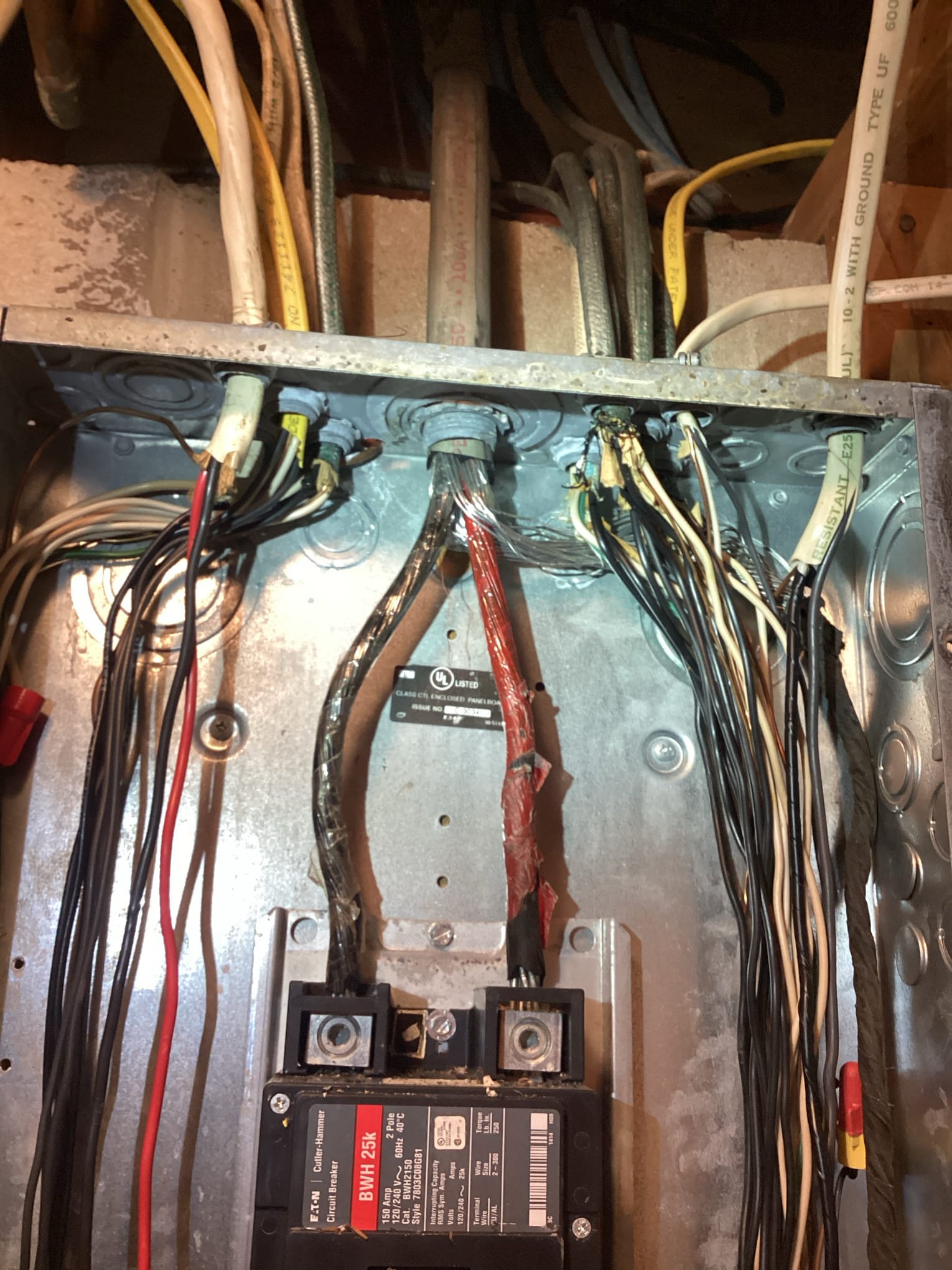 Quote to install new 200 amp electric system for the home. 
We will obtain electrical permits and inspection for this project. 
We will obtain BGE work order and organize their inspection/ work.
Installation to meet national/ local codes and safety requirements. These tasks are outlined below in the line items- panel, disconnect, electrical grounding, bonding, surge protection, breakers, and misc. 

-Panel and service in current state has many signs of hazards. Panel is showing major corrosion, rust, service cable deteriorating, and a mast that is no longer up to safety requirements.
-Whole home re-device due to age and condition of devices throughout the home. Most devices are original to the home and are missing the proper safety requirements. The whole home redevice project, all receptacles, light switches, and cover plates throughout the home will be replaced with new code compliant devices with pigtailed wiring to prevent power loss in the future. This ensures consistent appearanc