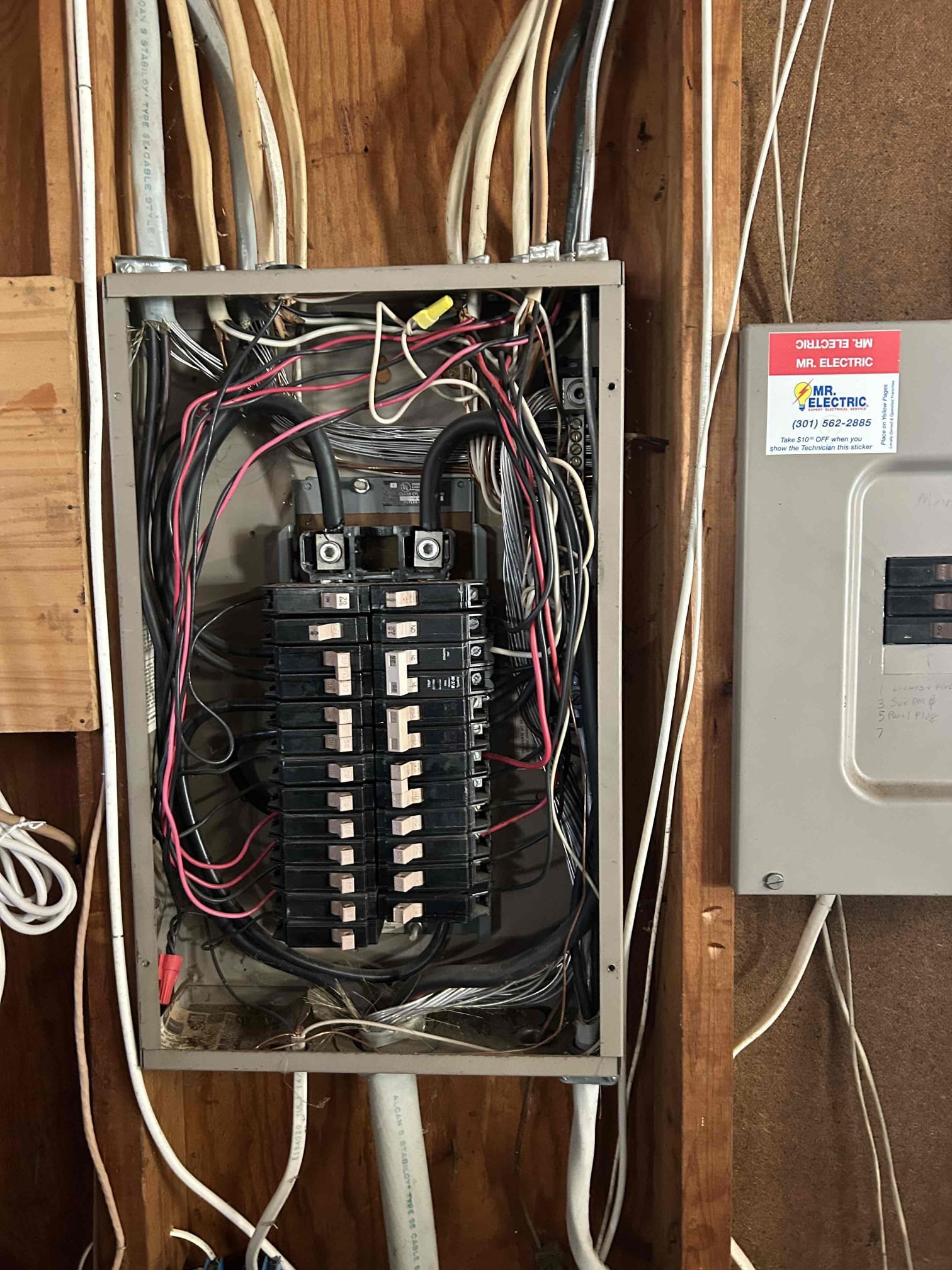Provided pricing to install two new dedicated circuits to fix the overloading issue in the family/gaming room on the lower level. We also provided an option with surge protection at the main panel as well as an option to upgrade the main panel as well.