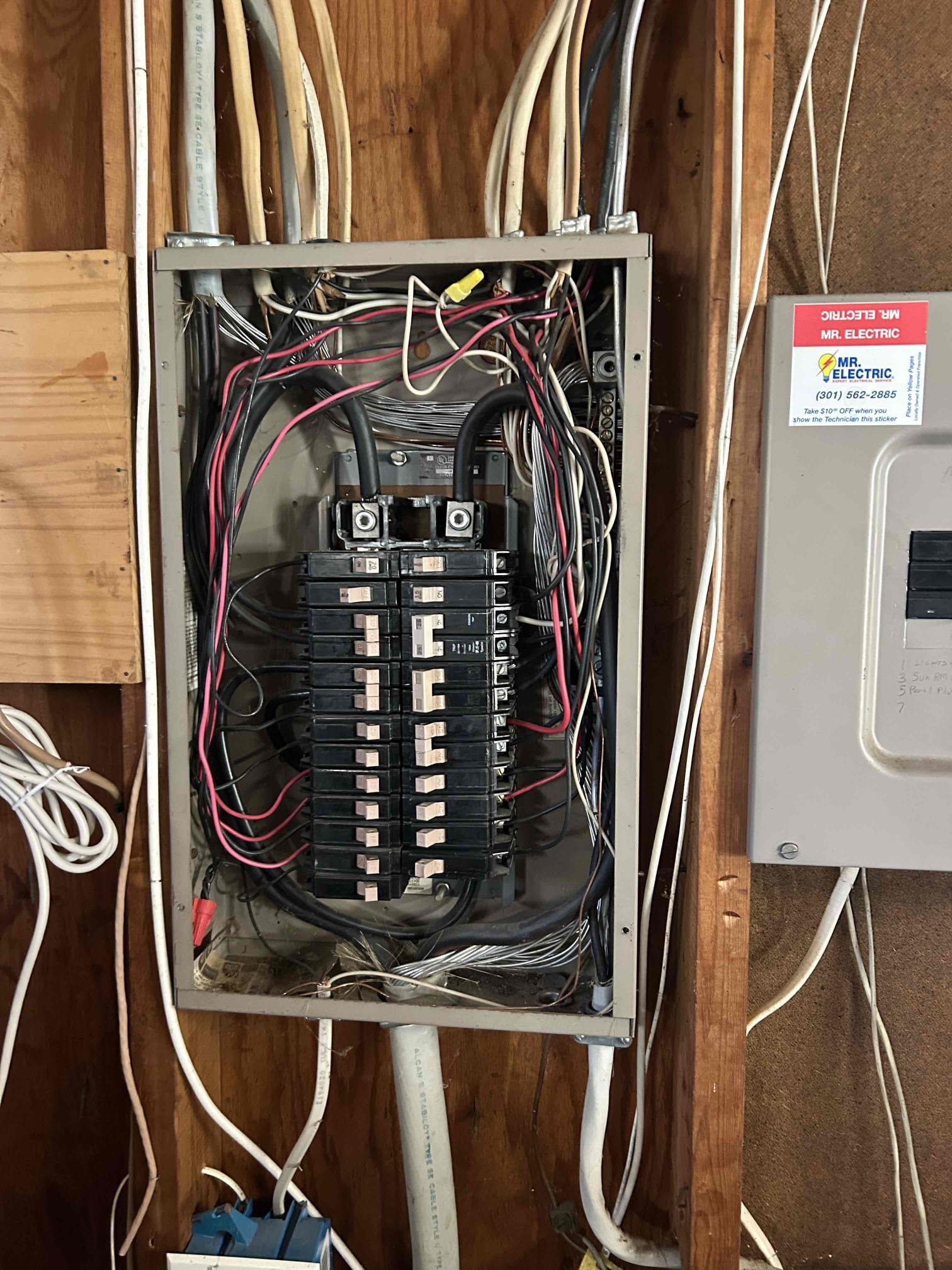 Provided pricing to install two new dedicated circuits to fix the overloading issue in the family/gaming room on the lower level. We also provided an option with surge protection at the main panel as well as an option to upgrade the main panel as well.