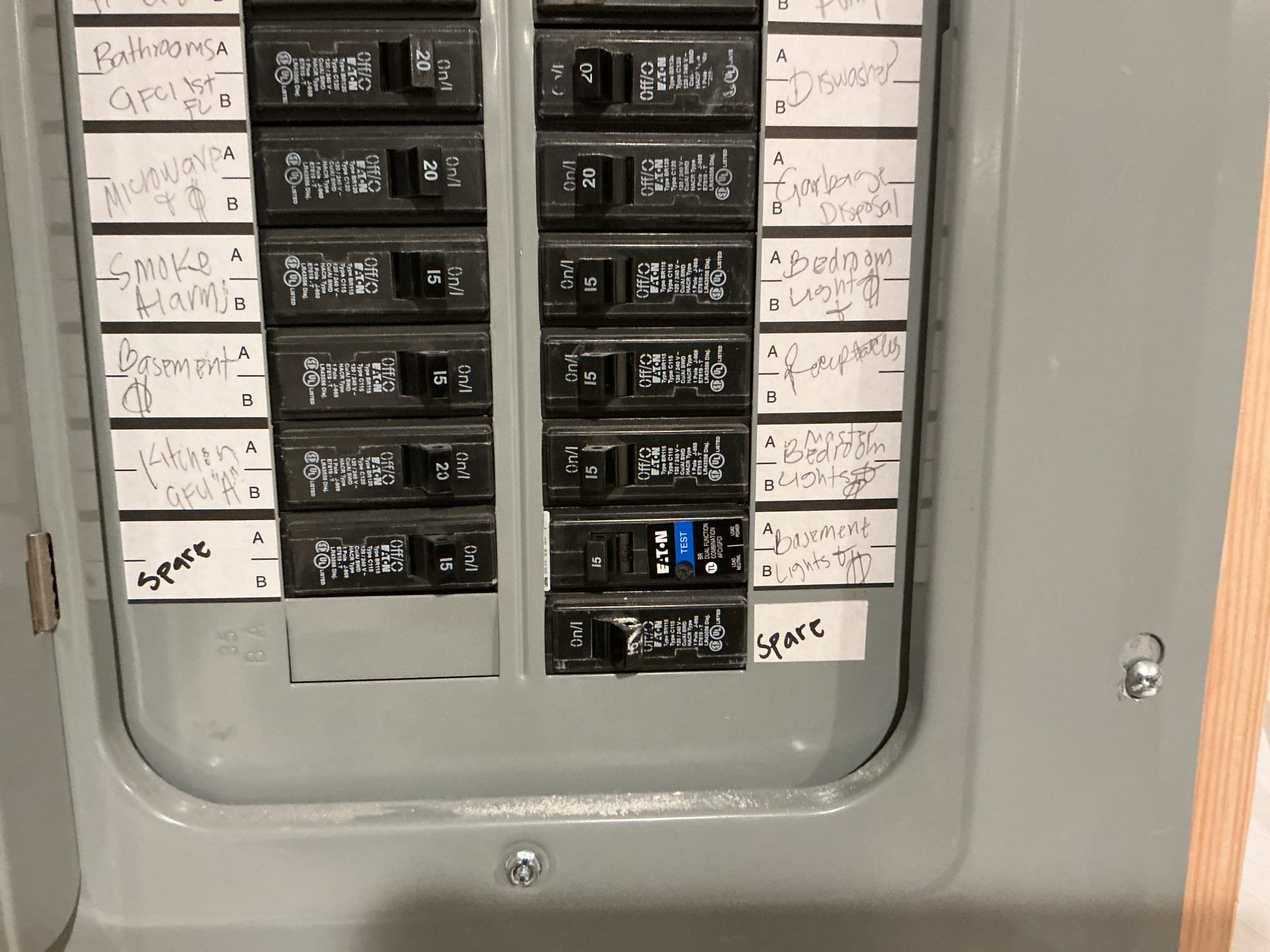 This solution includes the installation of arc fault breakers for 2 basement 120V circuits, updates to grounding and bonding and repairs for the open air splice. In addition we shall complete the rough in of the 9 receptacles and 2 switches.