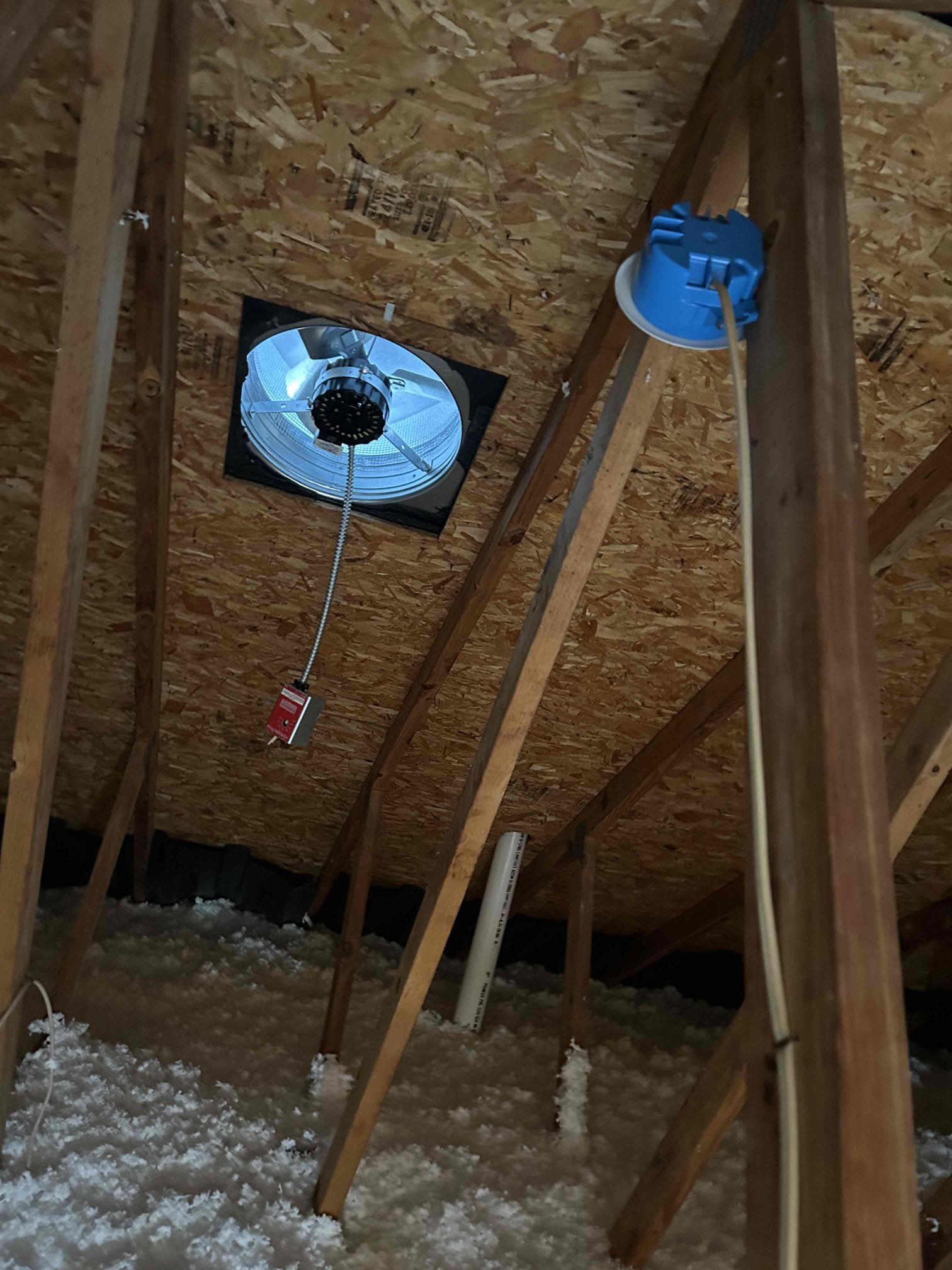 We will be disconnecting lines, running to attic fans and install installing junction boxes with blank plate plates in case they are needed for future use.