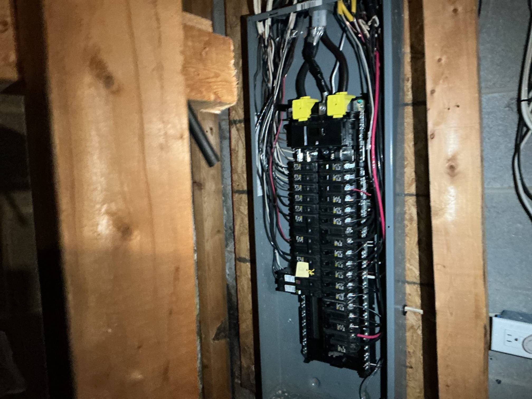 This solution includes the installation of a 120V 20A circuit for the sauna. Additionally we shall make wiring repairs to the garage and install new gfci receptacles in garage and replacing the existing fixtures with new customer supplied exterior lights, 2 total. Lastly we shall restore power to the bathrooms. This solution also includes basic required surge protection at main panel.

We have installed the sauna circuit, installed new gfci receptacles in garage, installed new gfci in basement bathroom, repaired the open ground in garage, installed surge protector and have begun to replace the garage lights. We shall return to replace the one remaining fixture, ensuring we return with the bronze bell box. We always recommend using a dedicated circuit for EV charging. Paid in full.

We have installed the exterior fixture at garage.