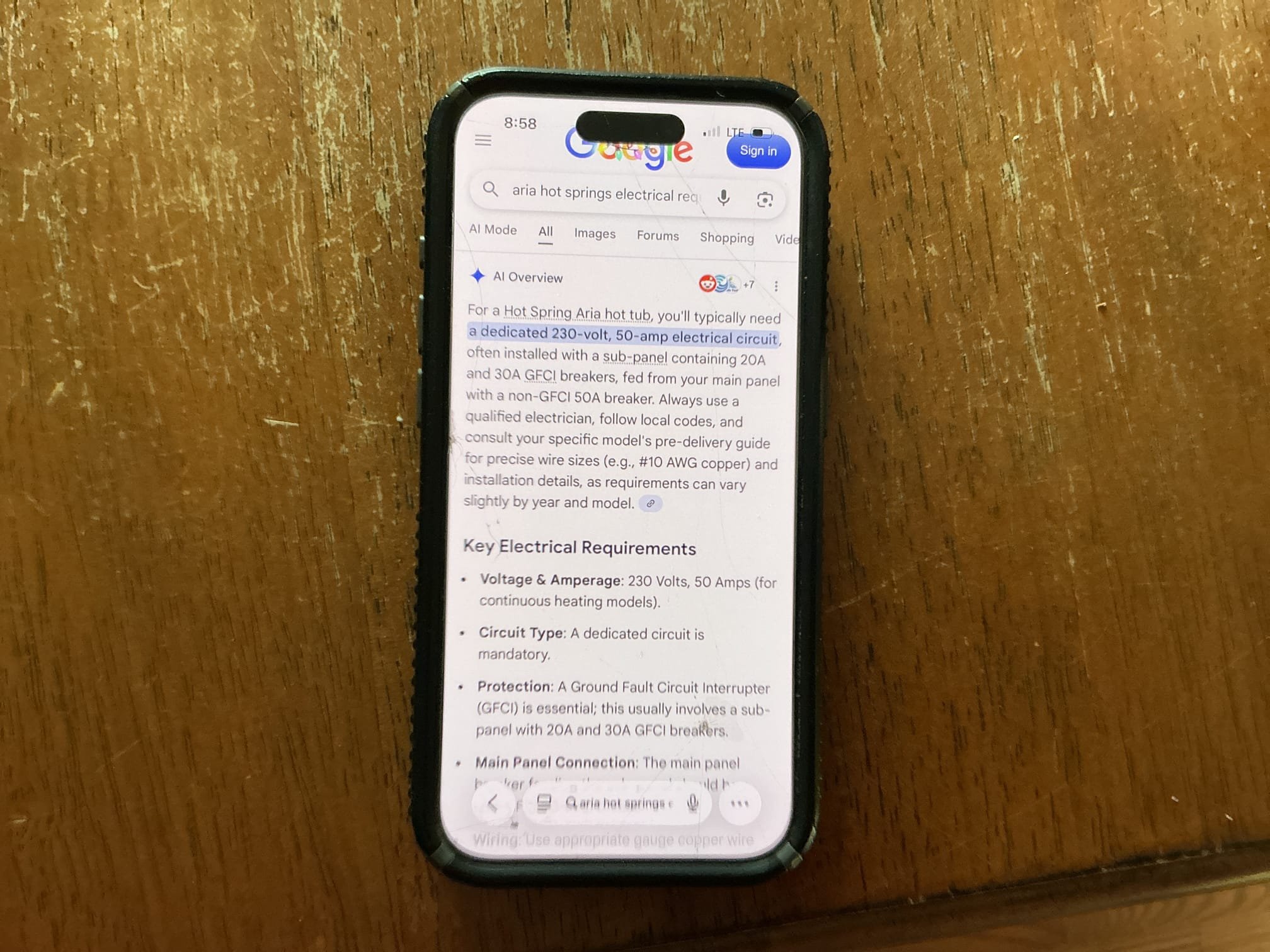 We have delivered pricing regarding the hot tub circuit and panel replacement.