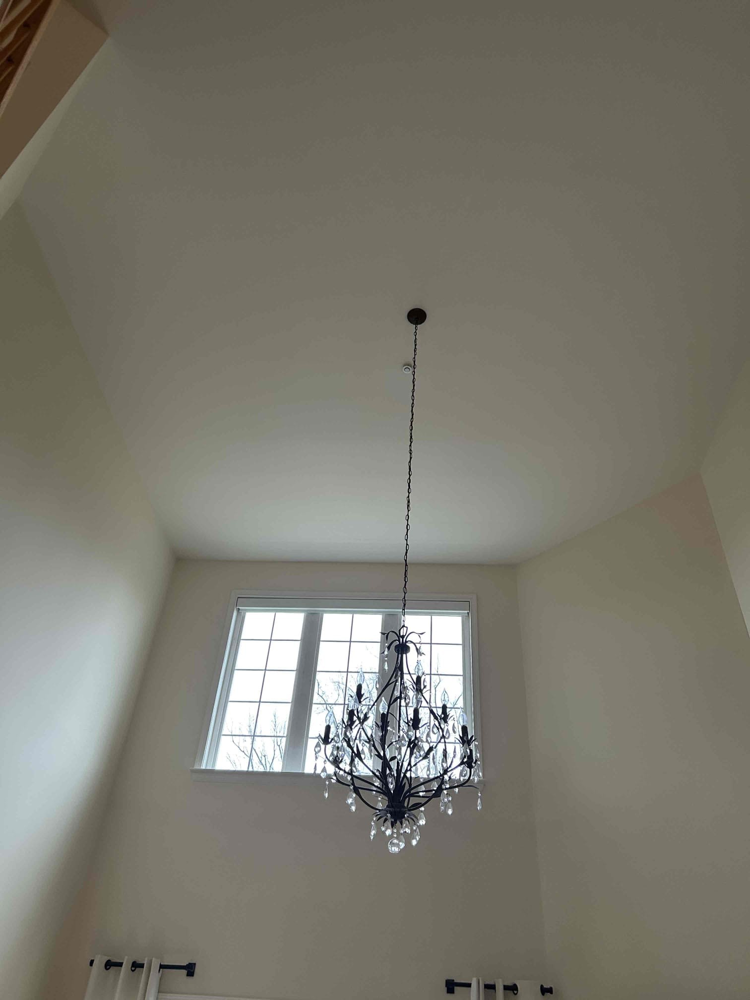 Install whole home surge protection
Replace foyer chandelier
Replace light in living room 
Replace fan in 2nd floor bedroom
We removed the two-story foyer chandelier, installing new customer slide chandelier in his place.
We removed the two-story chandelier in the family room and installed a new customer supplied ceiling fan with a down rod in its place.
We installed whole Home search protector in the main panel protects electrical system from harmful voltage spikes.
We replaced customer spied ceiling fan in the second floor back office.