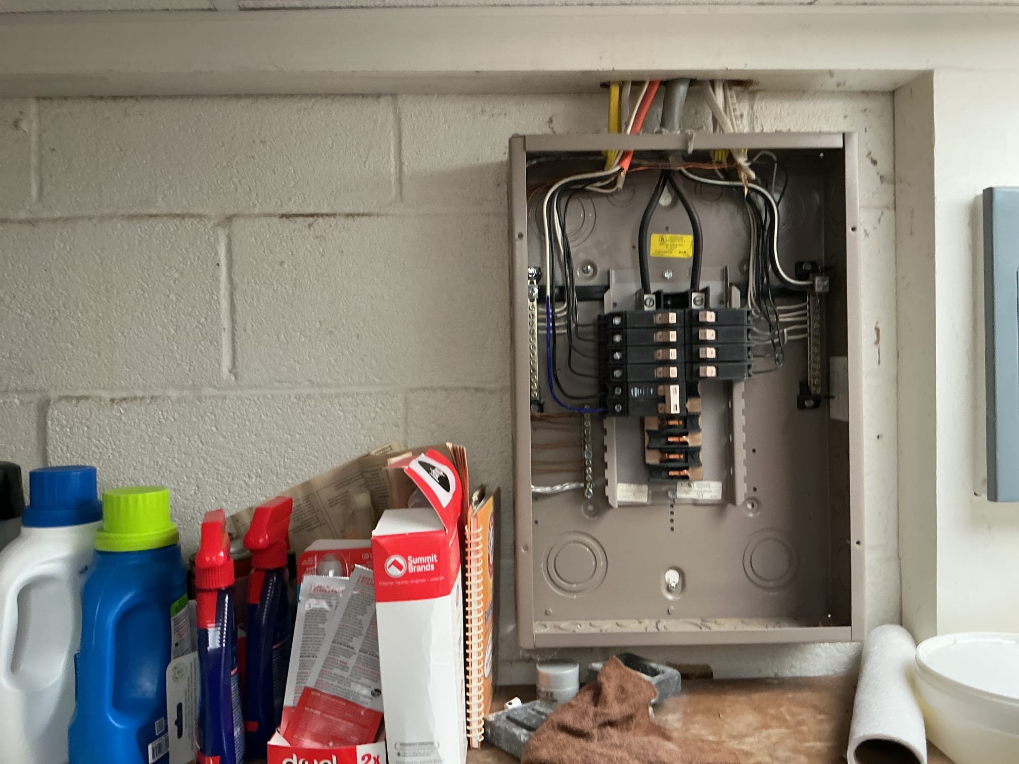 This solution includes the installation of 2 dedicated 120V 20A circuits for a new coffee bar location, 2 circuits, 6 receptacles. Includes arc fault and gfci protection.

We have installed the new coffee bar circuits and receptacles. In addition we have installed the new exterior receptacle on front of home.