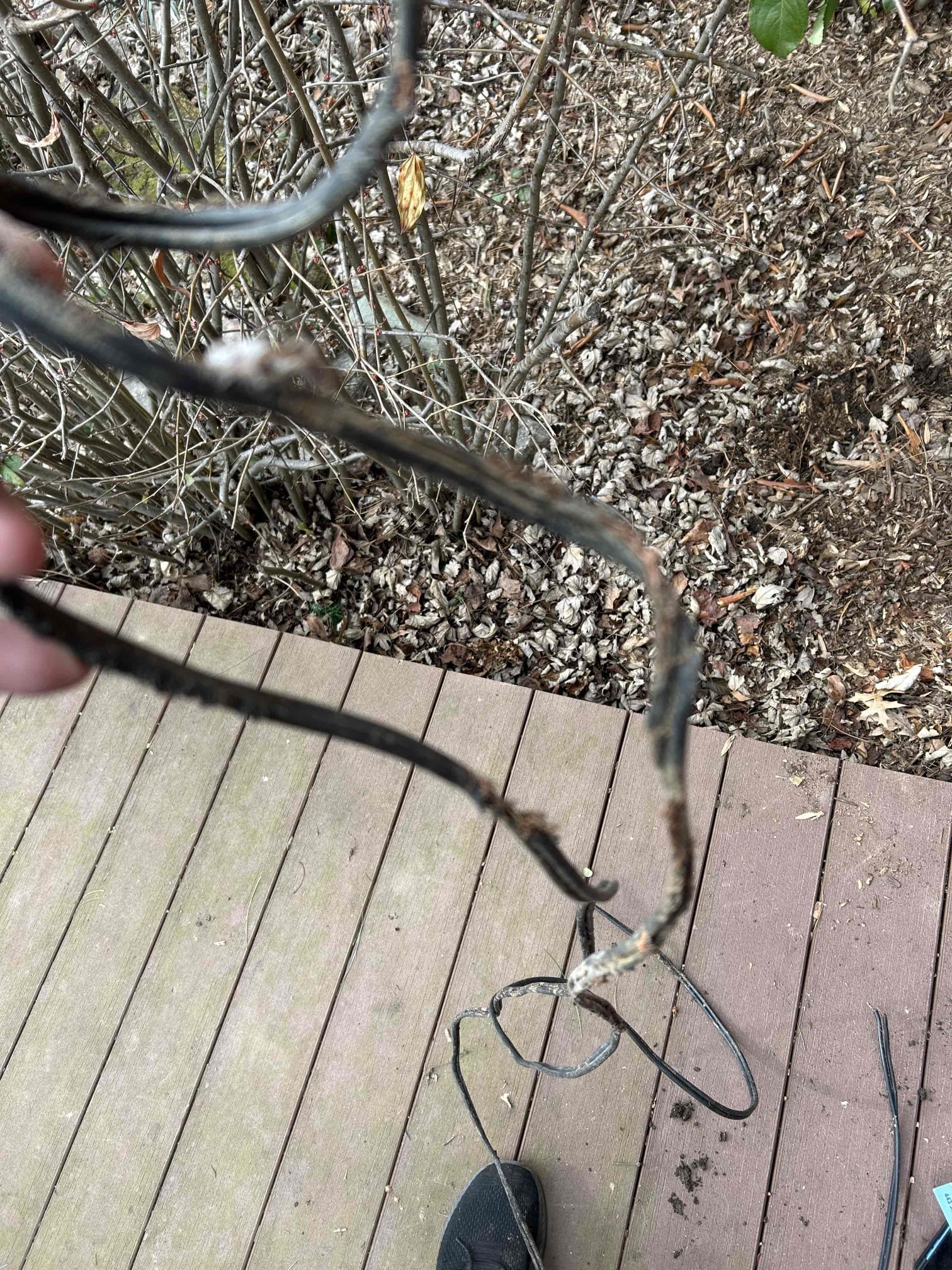 Repaired sheet up wire underneath transformer for front low-voltage spotlight.
Customer is now a member. 