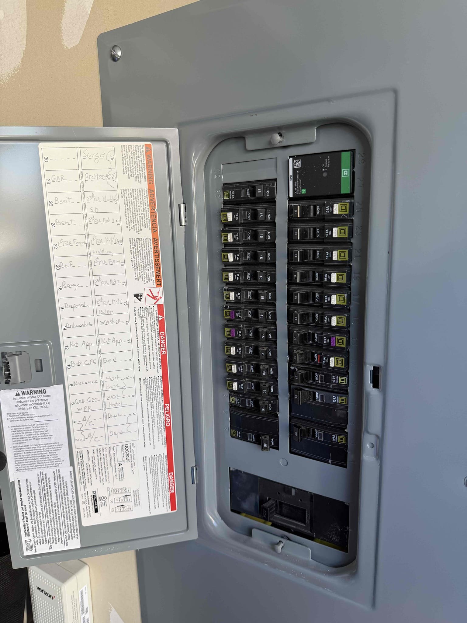 Replace 30 amp breaker feeding water heater
Install qo surge
Today we went ahead and replaced a burnt up 30 amp breaker that fed the electric water heater. We also installed a new plug on style two surge protector in the main panel.