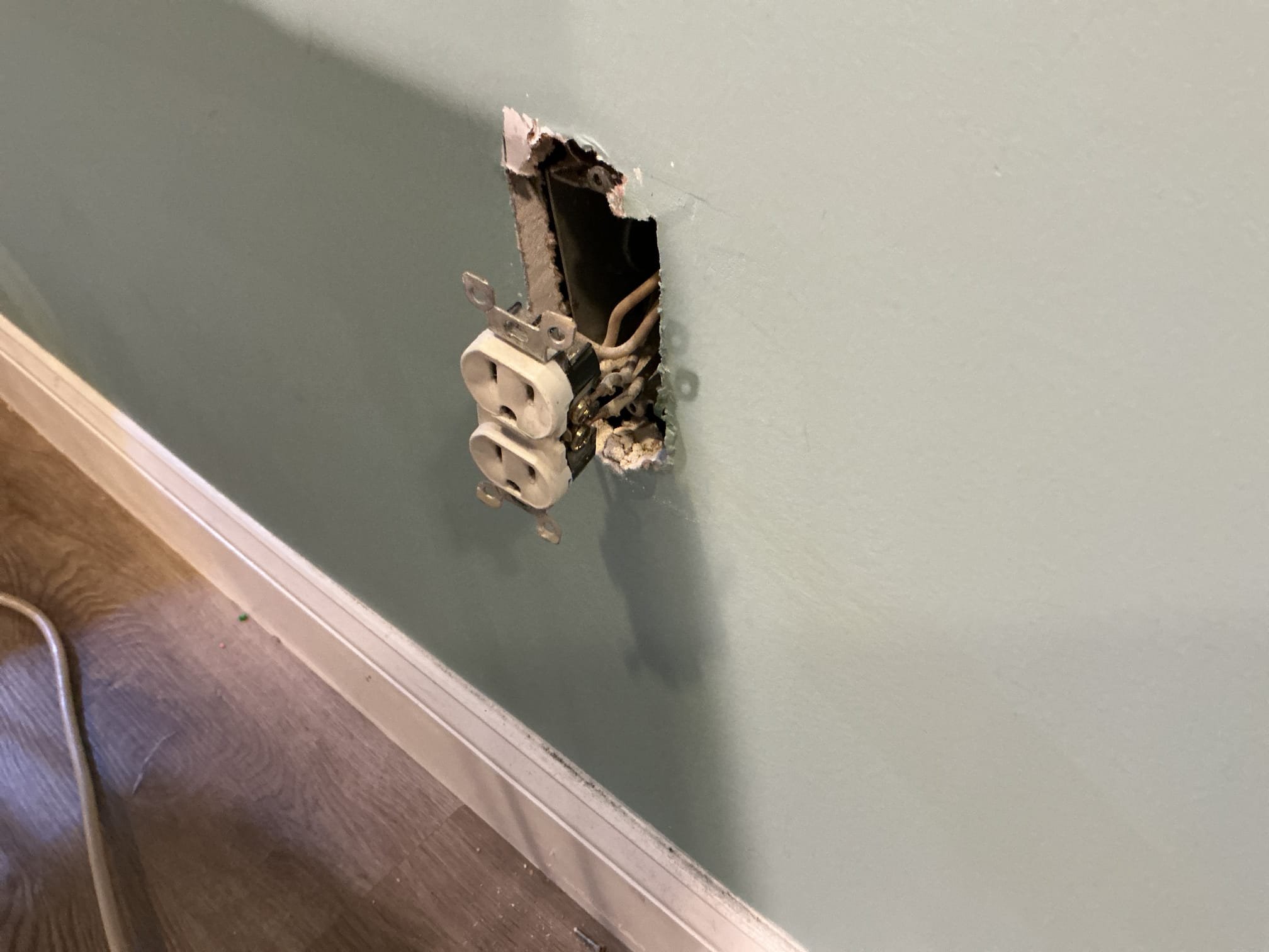 This solution includes the replacement of the damaged receptacle in the basement. 
We have replaced the damaged receptacle in the basement. Membership acquired. 