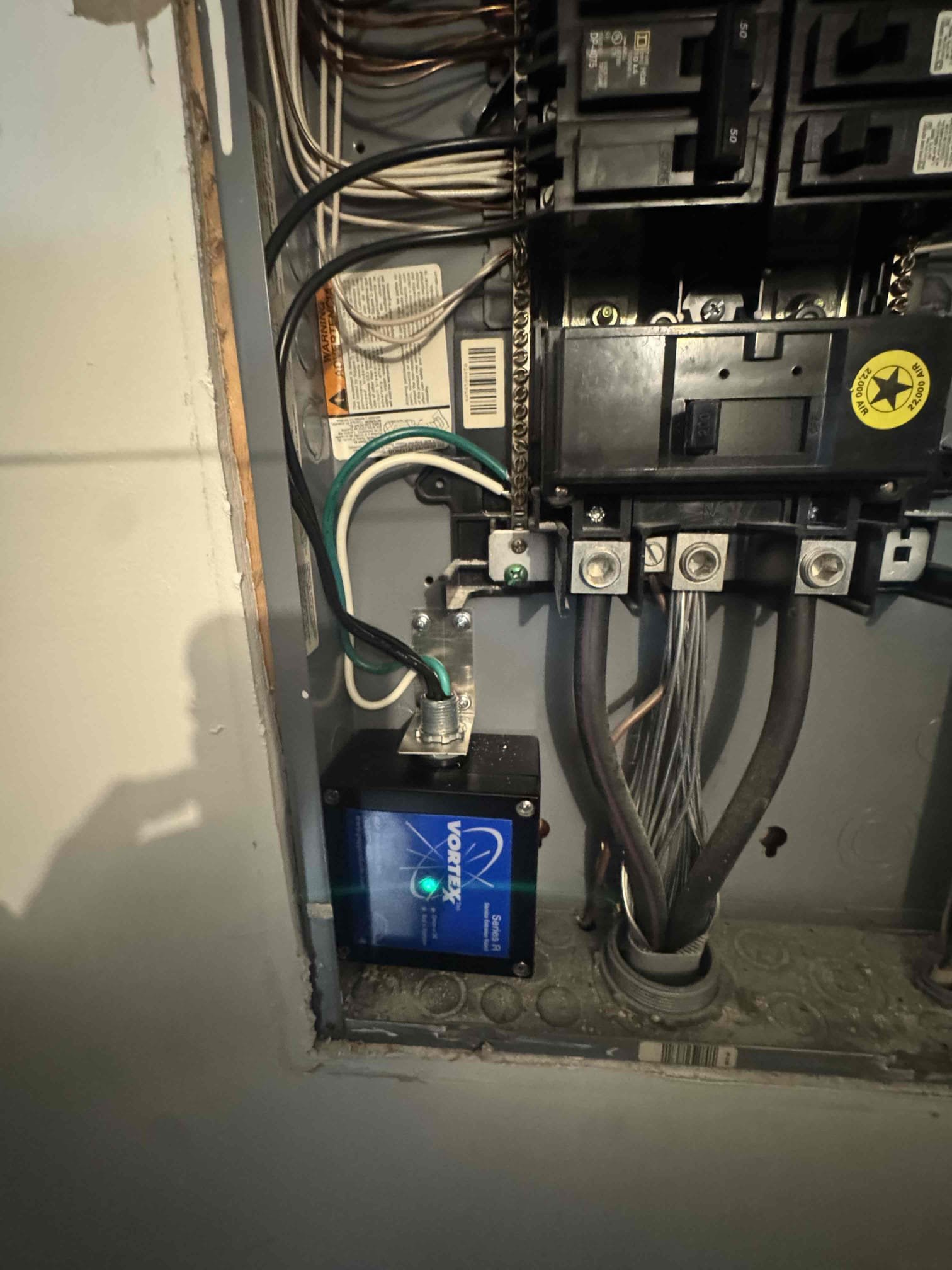 Installation of a big vortex surge protector