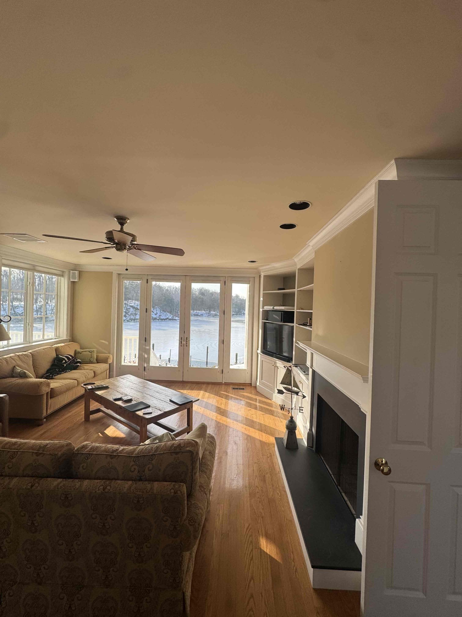 Replace 14 old work cans with new led wafer style recessed lights.
Replace 5 dimmers