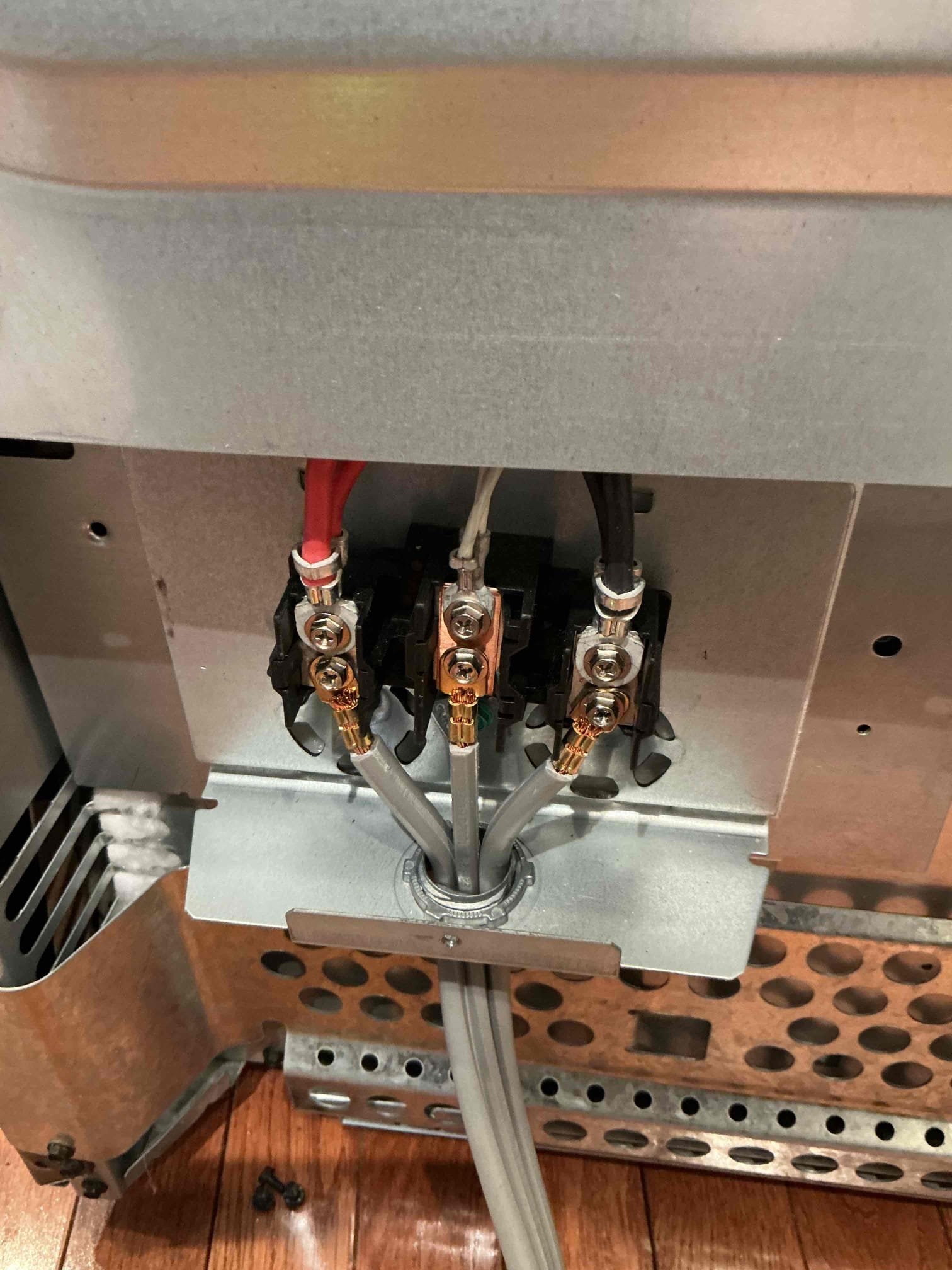 
 For this job, we came out to look at a range breaker that started tripping a few months ago. Upon looking at the specs of the range, we noticed the breaker was oversized for the new appliance as well as loose connection on the range cord. Additionally, there was a multi wire branch circuit and properly terminated in the panel as it was on (2) single pole breakers rather than properly on a two pole breaker with a common trip handle. We provided multiple options for circuit repair and safety. The customer chose the Replace option. Customer declined VIP Care Plan. 

Replace Range receptacle 
Replace Range breaker as it is oversized at 50 A, the oven electrical specs call for a 40A breaker 