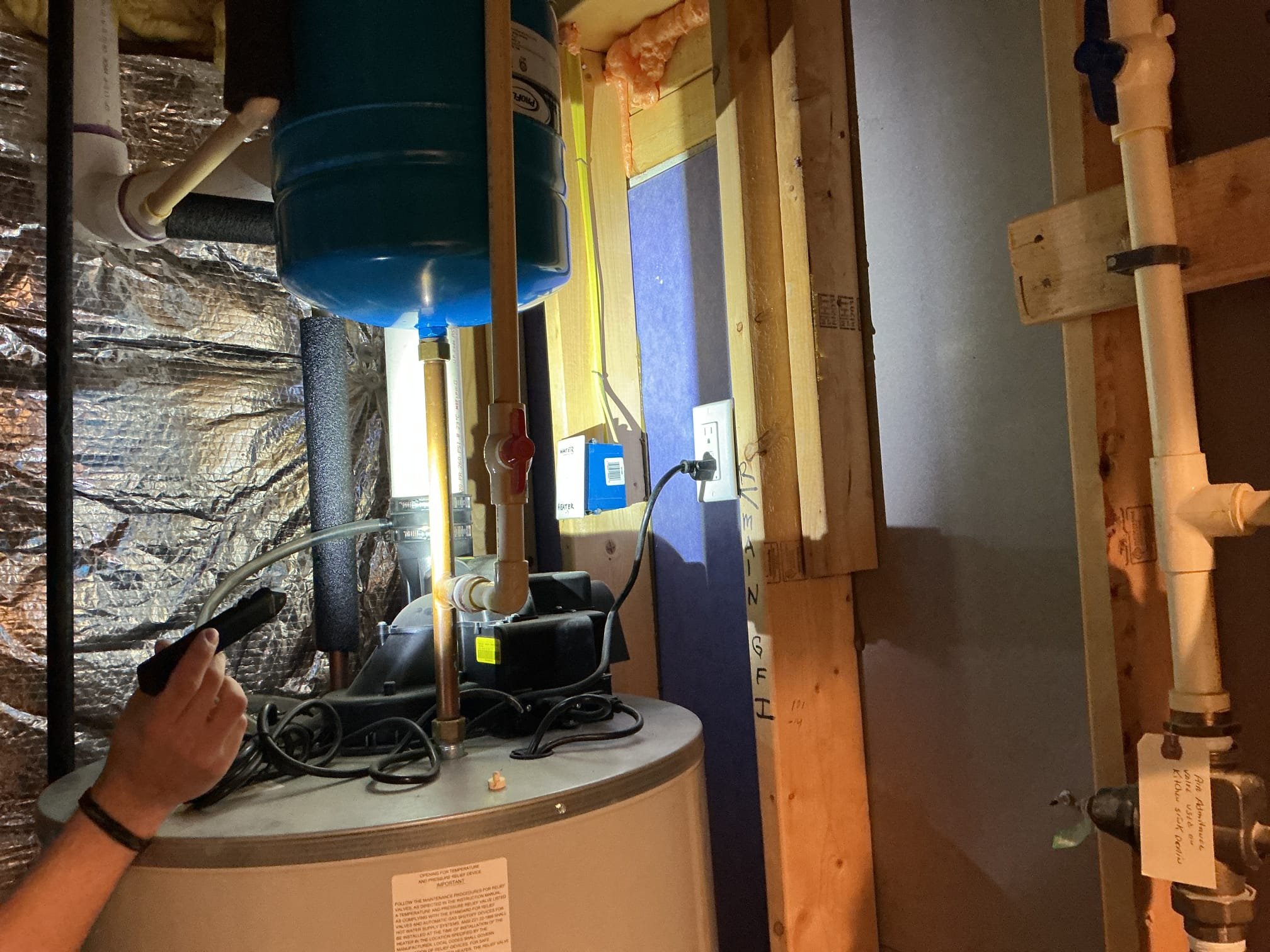 Called out today to investigate a GFCI that was tripping. Customer directed us to the basement unfinished area, where the GFCI was tripped. The tripped receptacle usually had the water heater plugged into it. I saw that there was another wire coming out of the receptacle box. This led me to the sump pump opposite of the receptacle. When I unplugged the sump pump, I was able to reset the GFCI. I plugged the sump pump into another GFCI protected circuit in the unfinished area, and it tripped the circuit. The sump pump is faulty and needs to be replaced.