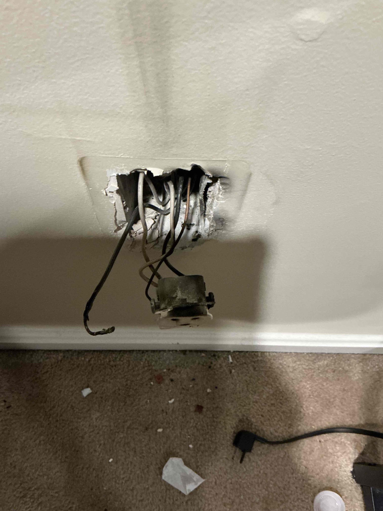 For this job I worked on a power loss issue in the basement. We found multiple burnt up receptacles and conductors on the circuit. Additionally, we found a few switches not functioning properly. We suggest at minimum replacing all the devices on the circuit and rewiring each box along with the installation of a surge protector in the main panel, as there is not one currently present. We also noticed no GFCI at the washer in the basement as well as (2) multi-wire branch circuits improperly wired in the panel, being on (4) single pole breakers rather than the necessary (2) 2 pole breakers with a common trip handle. We suggest having these safety items remediated to meet today’s safety minimum requirements. 